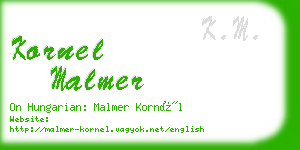 kornel malmer business card